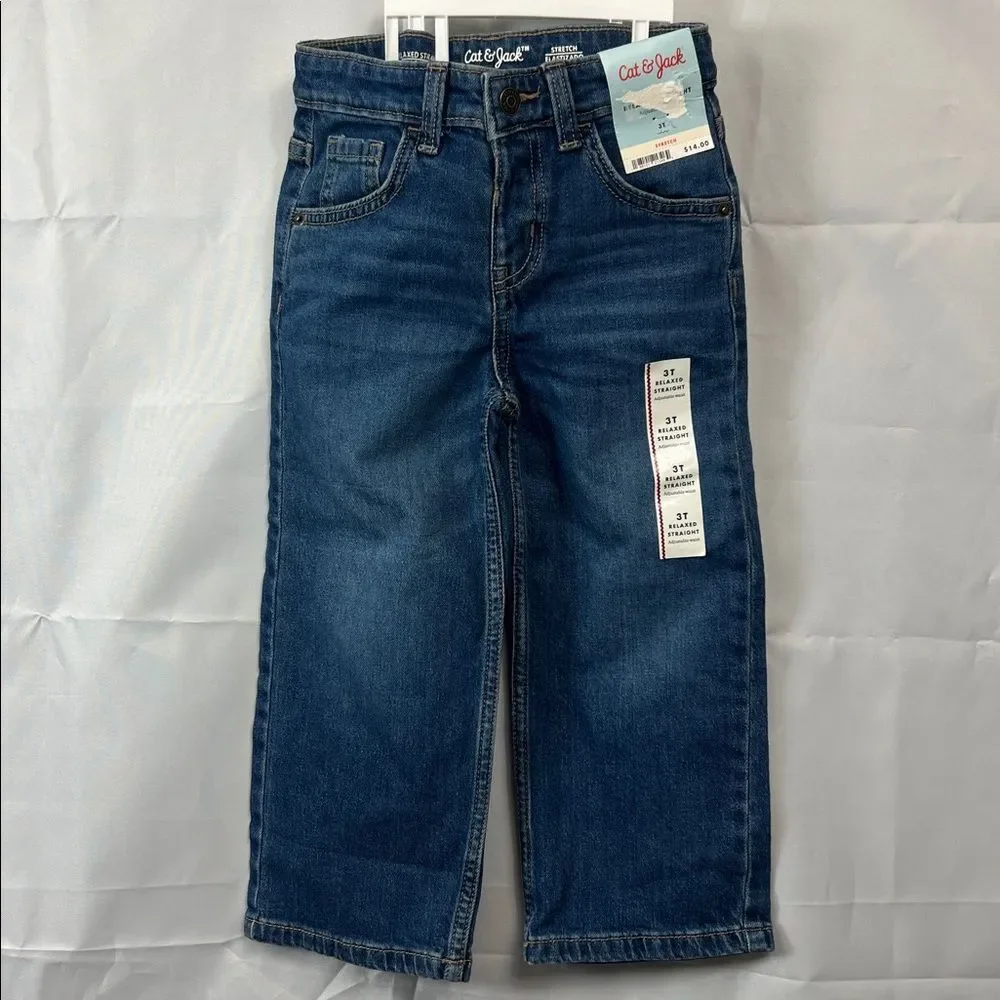 Boys cat & Jack Relaxed straight jeans size 3T New with tags